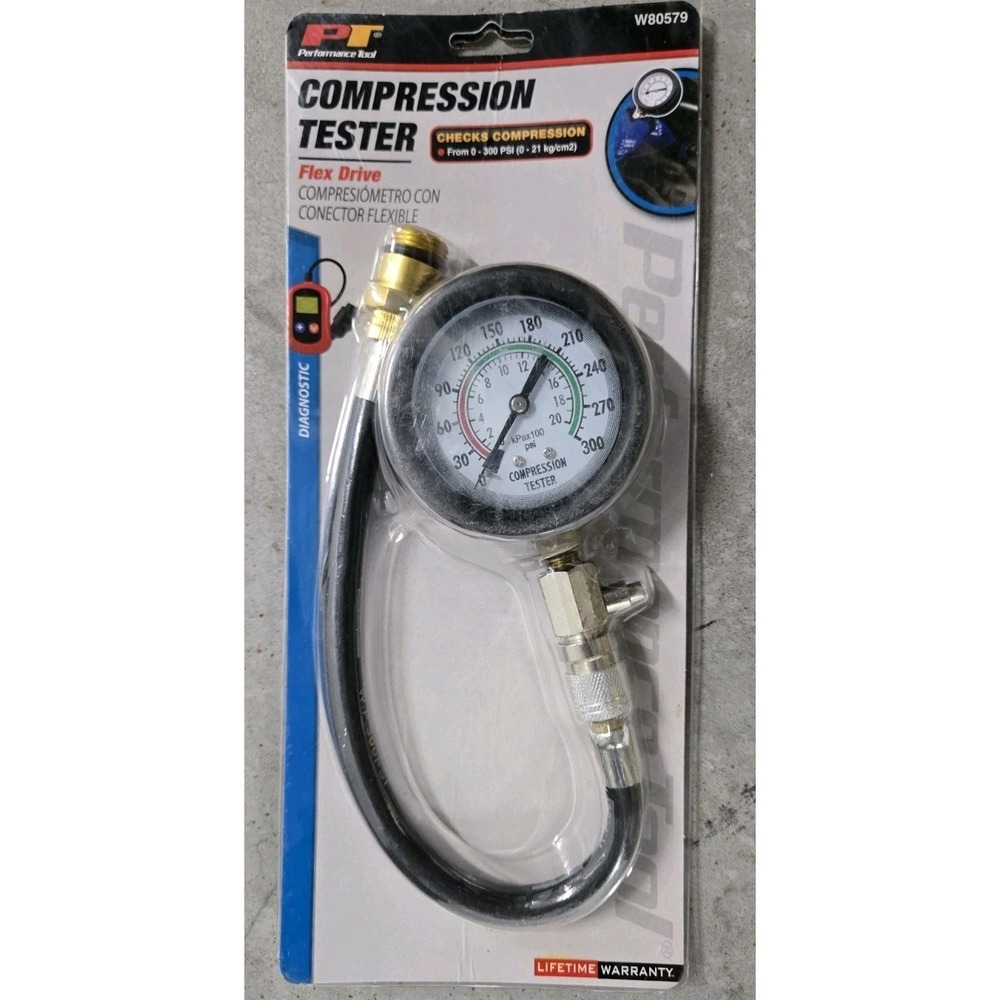 Performance Tool FLEX DRIVE COMPRESSION TESTER 0-300 PSI W80579